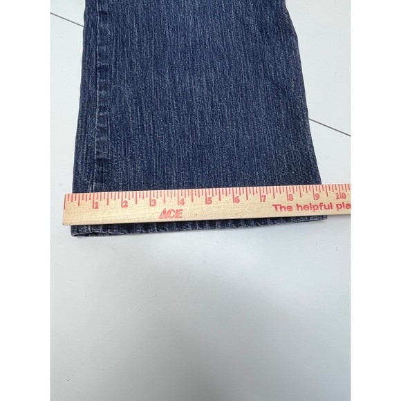 Chicos Denim Women Size 3 Short Bootcut Jeans Embellished Pockets Blue Stretch - Picture 10 of 10